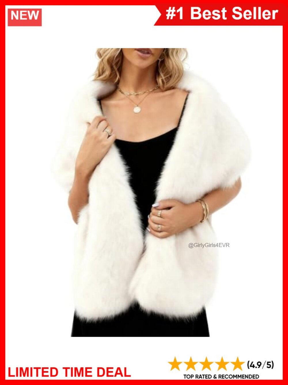 Faux Fur Shawl Wrap Stole for Evening Dresses Winter Warmth